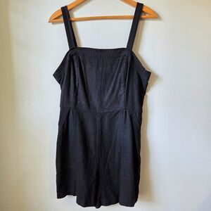 EUC OLD NAVY BLACK LINEN BLEND TANK ROMPER SIZE LARGE